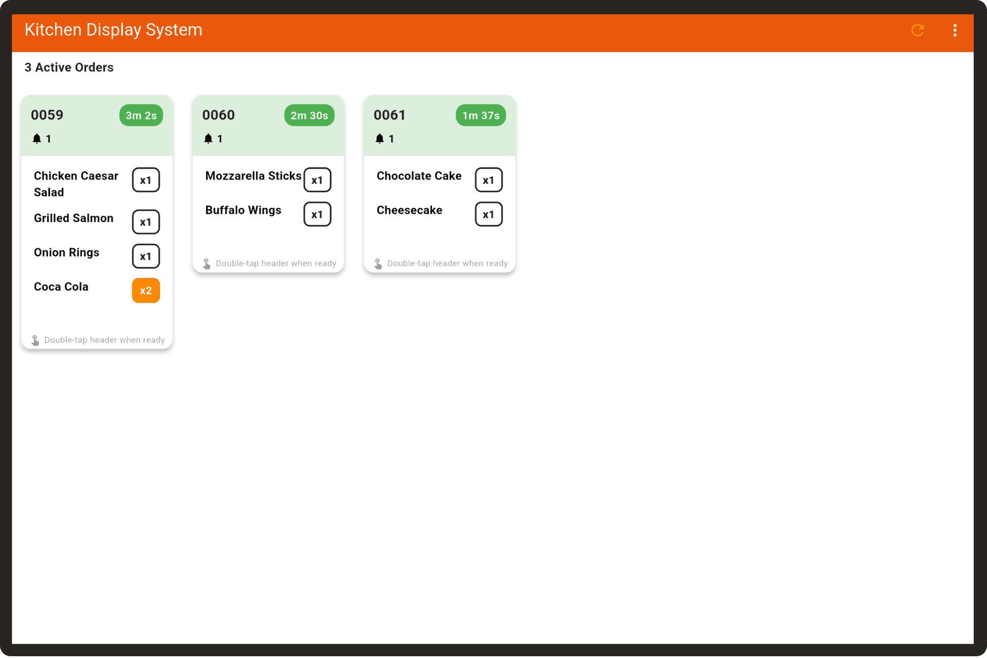 Kitchen Display System Interface