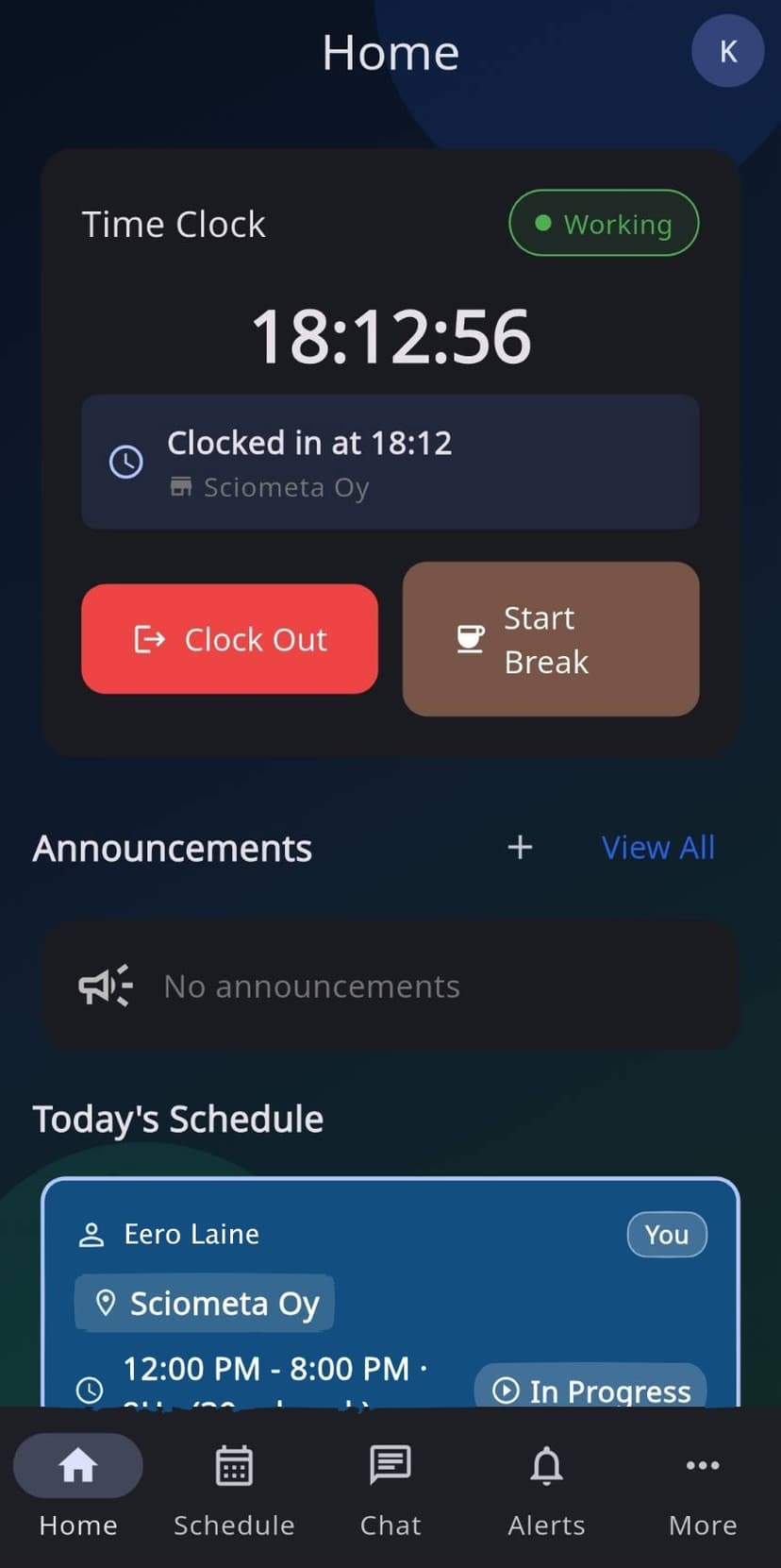 Shift Management Mobile App