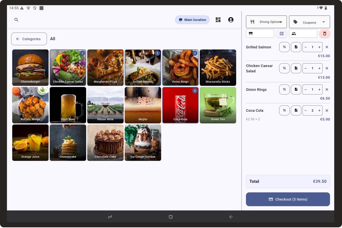 SciPOS Menu Interface