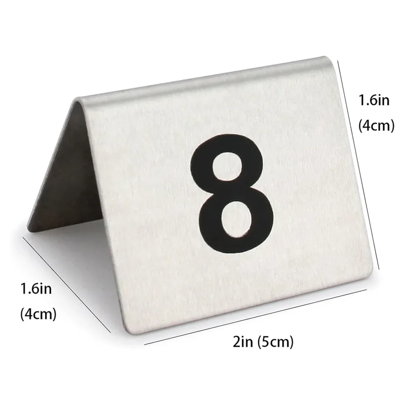 Table numbers, stainless steel